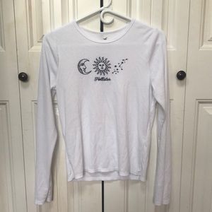 Girls White Hollister Sleeved Shirt
